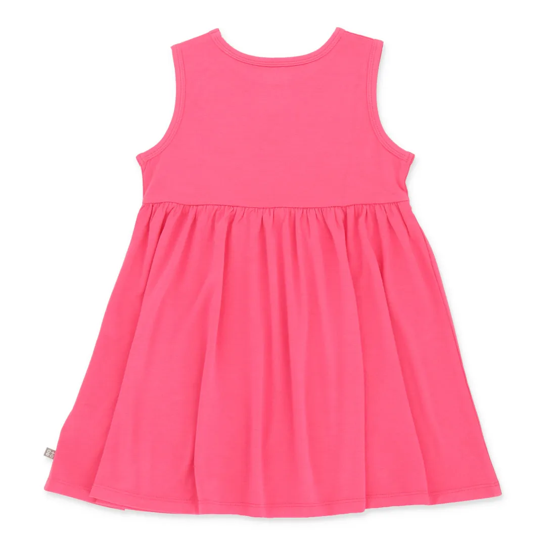 Duckie's Day Off Bamboo Toddler Casual Sleeveless Dress (Pink)