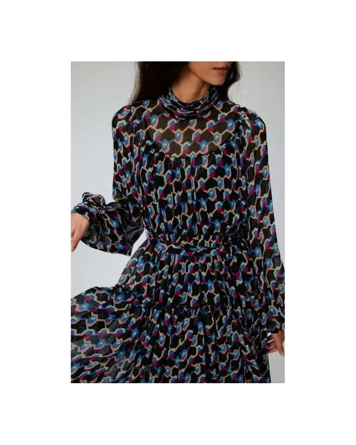 DVF Kent Geo Illusion Print Dress