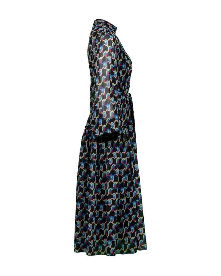 DVF Kent Geo Illusion Print Dress