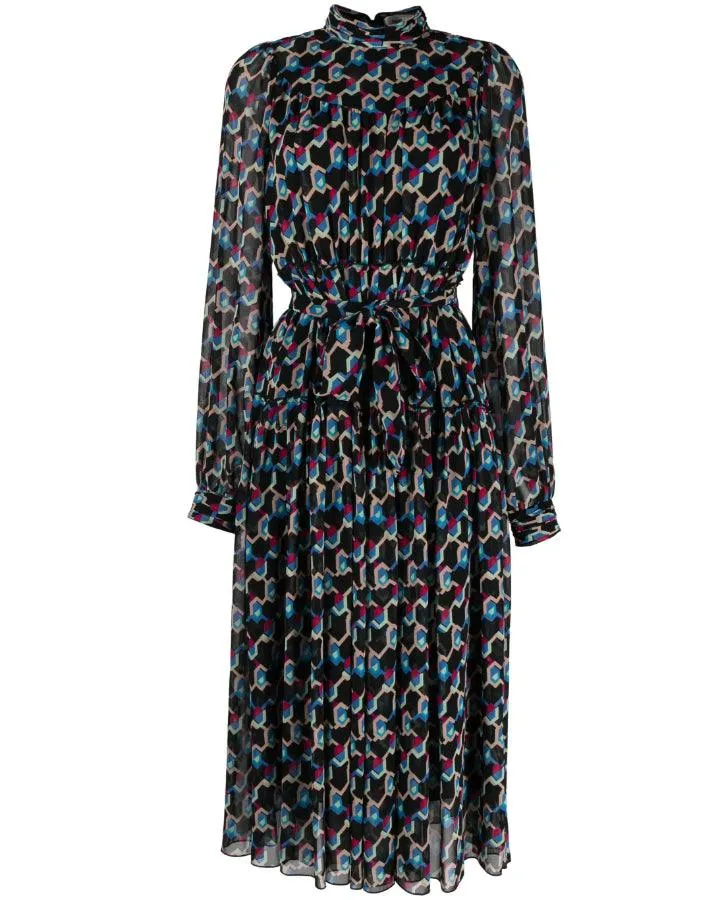 DVF Kent Geo Illusion Print Dress