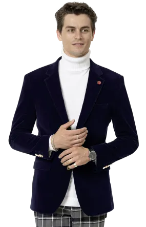 EJ Samuel Navy Velvet Blazer J134