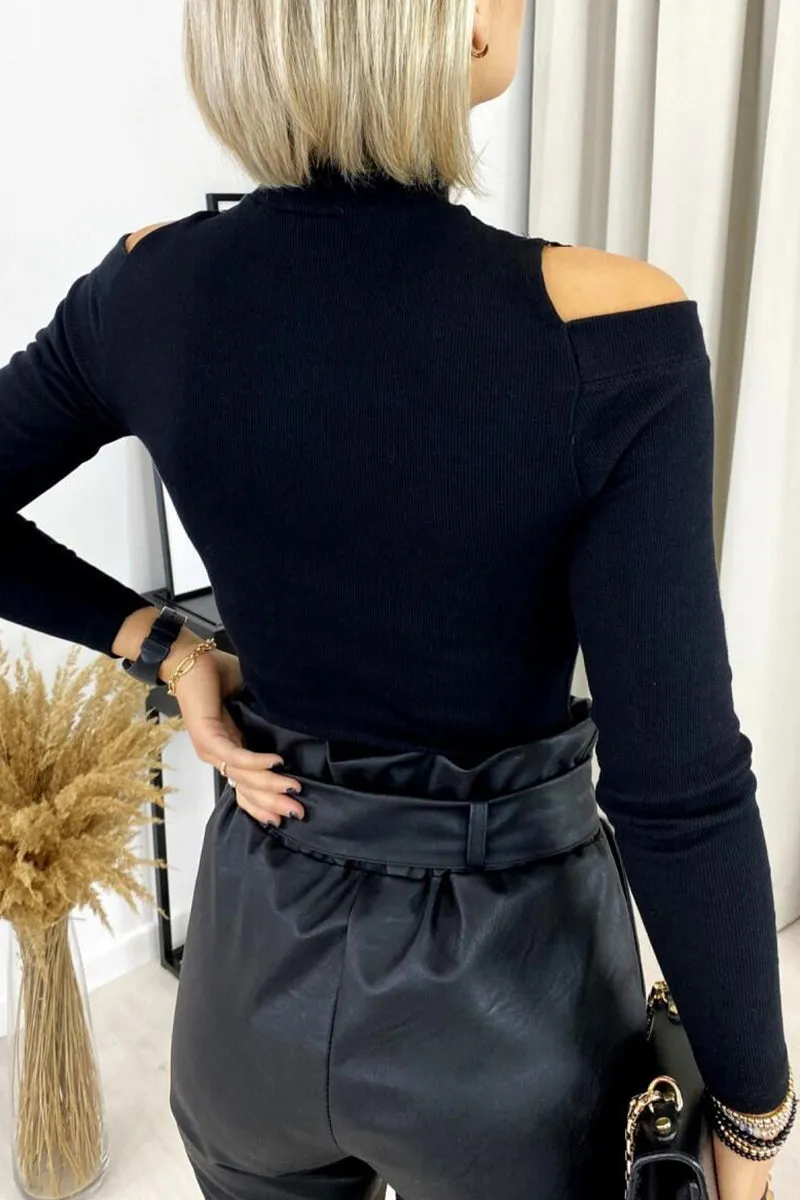 Elegant Solid Lace Turtleneck Tops