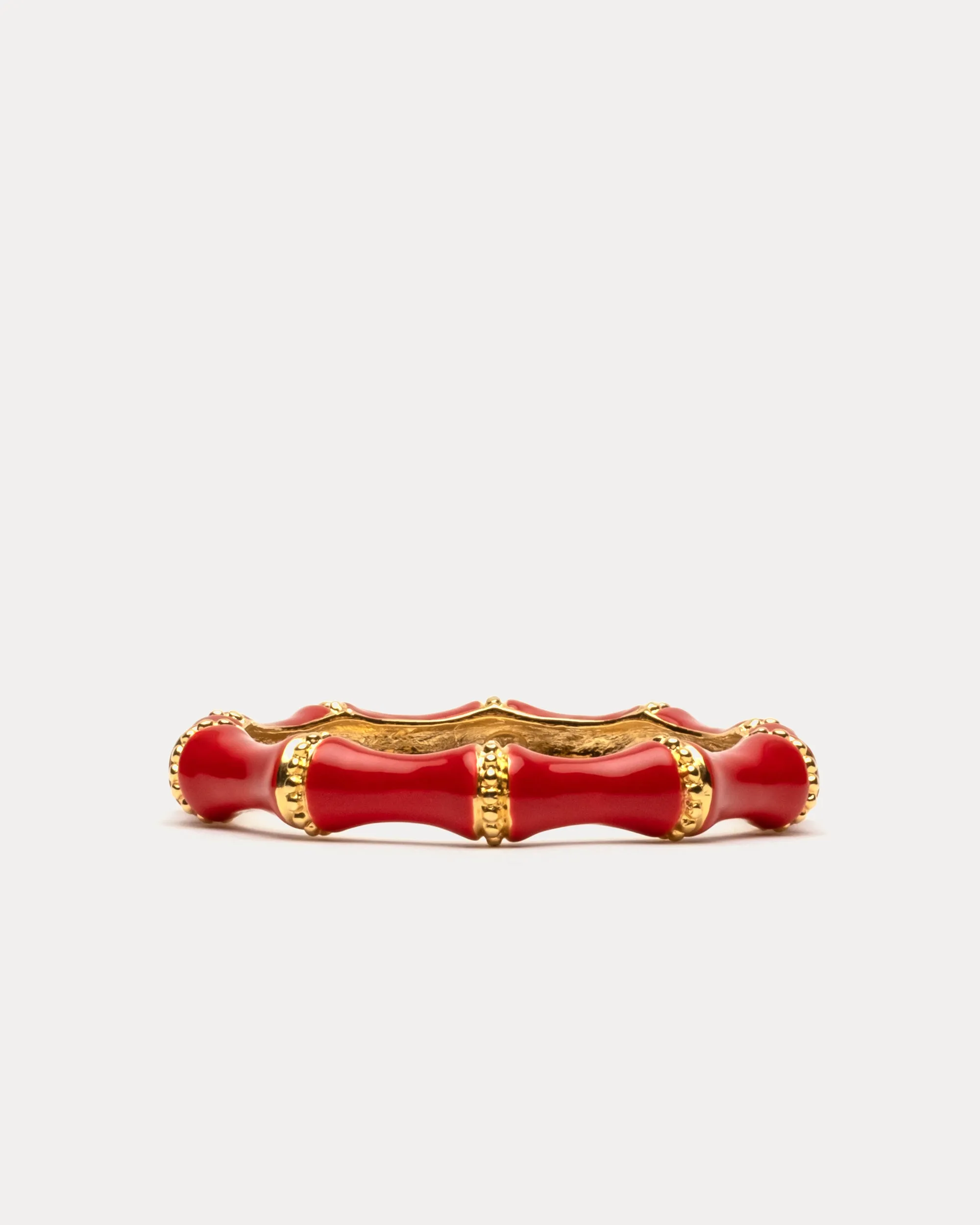 Enamel Bamboo Bangle Bracelet Red