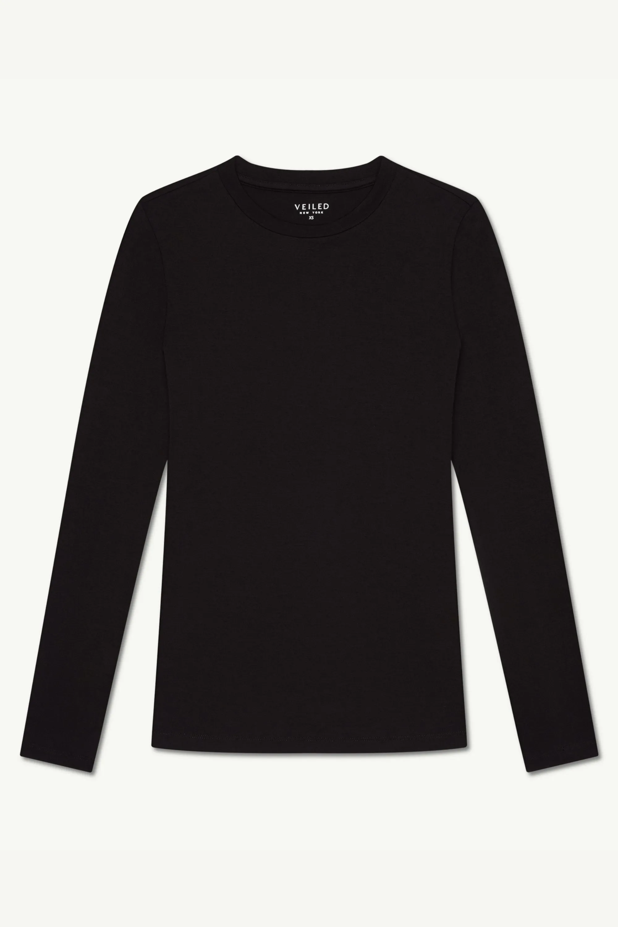 Essential Crew Neck Bamboo Jersey Top - Black