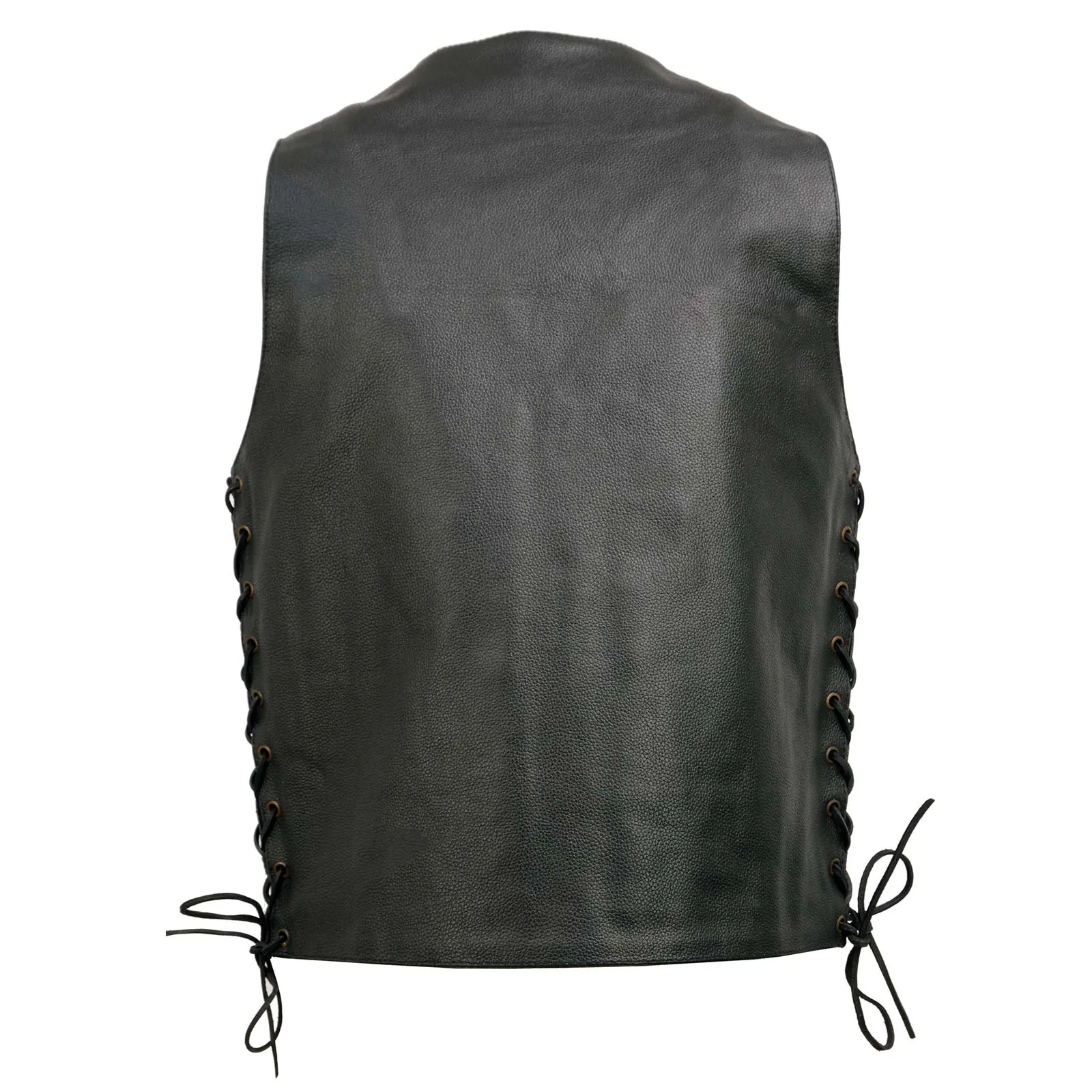 Event Leather EL5391 Black Motorcycle Leather Vest for Men w/ 10