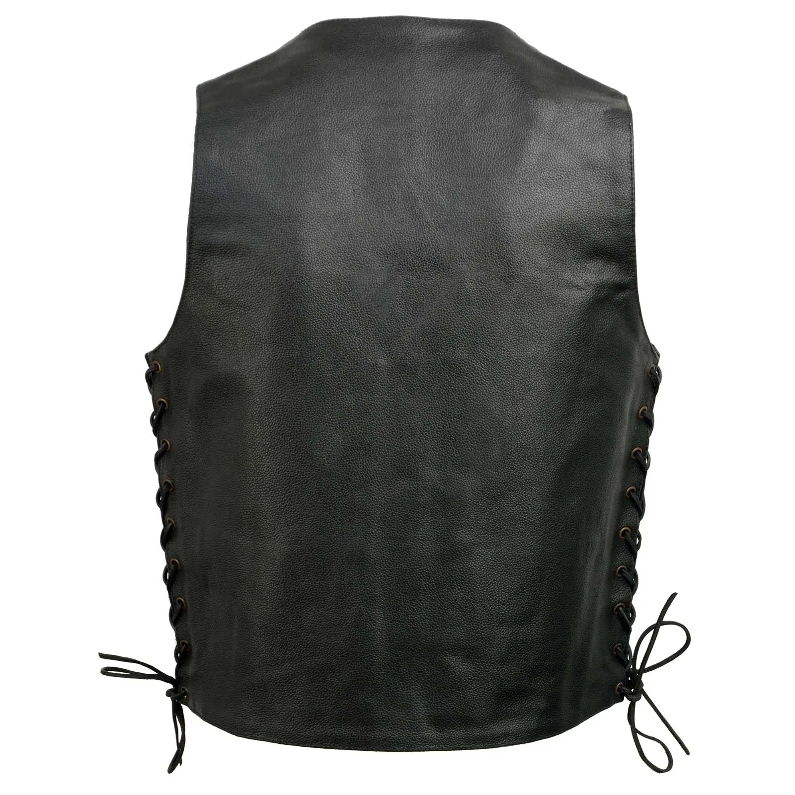 Event Leather EL5391 Black Motorcycle Leather Vest for Men w/ 10