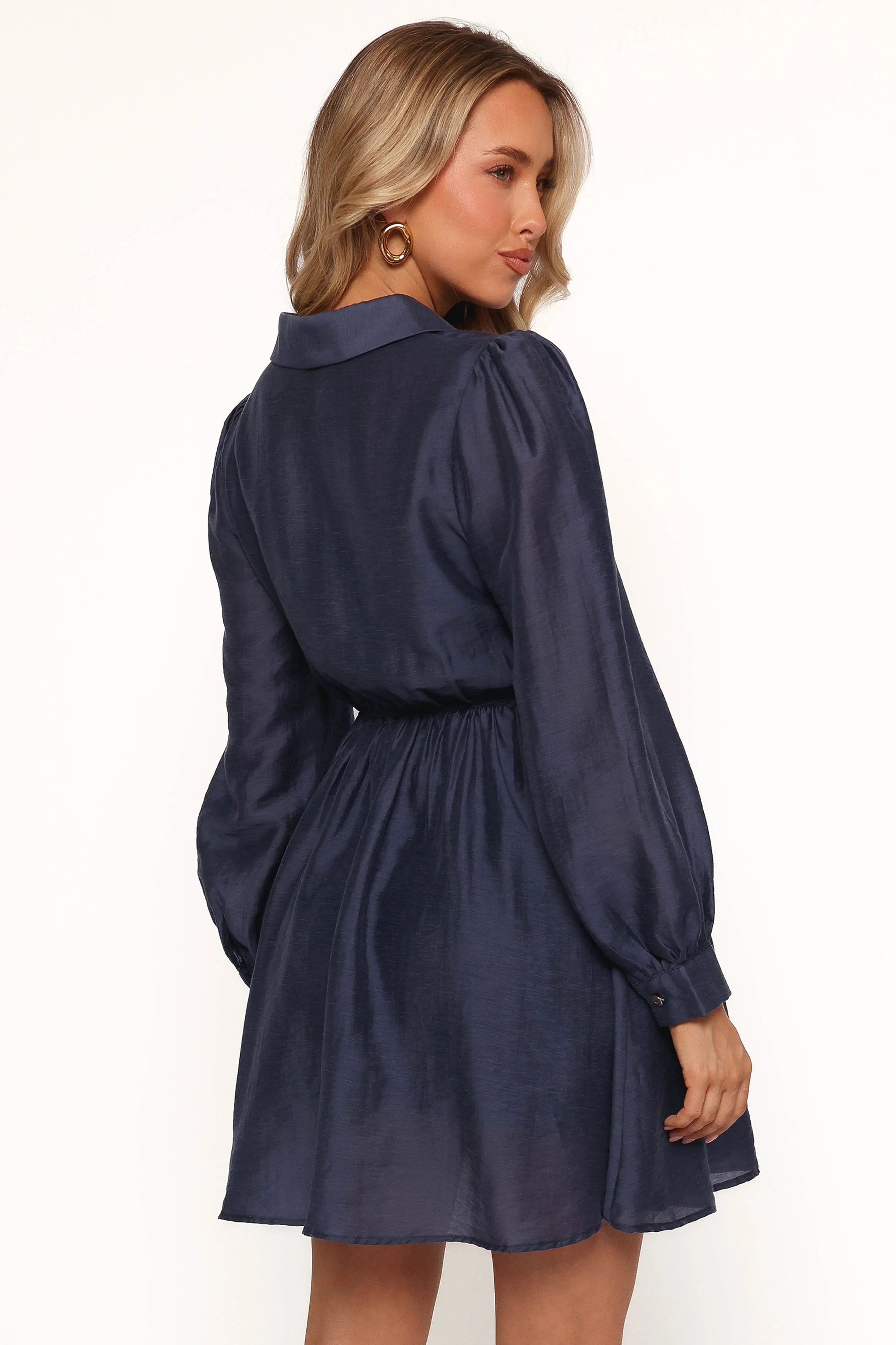 Everett Long Sleeve Mini Dress - Navy