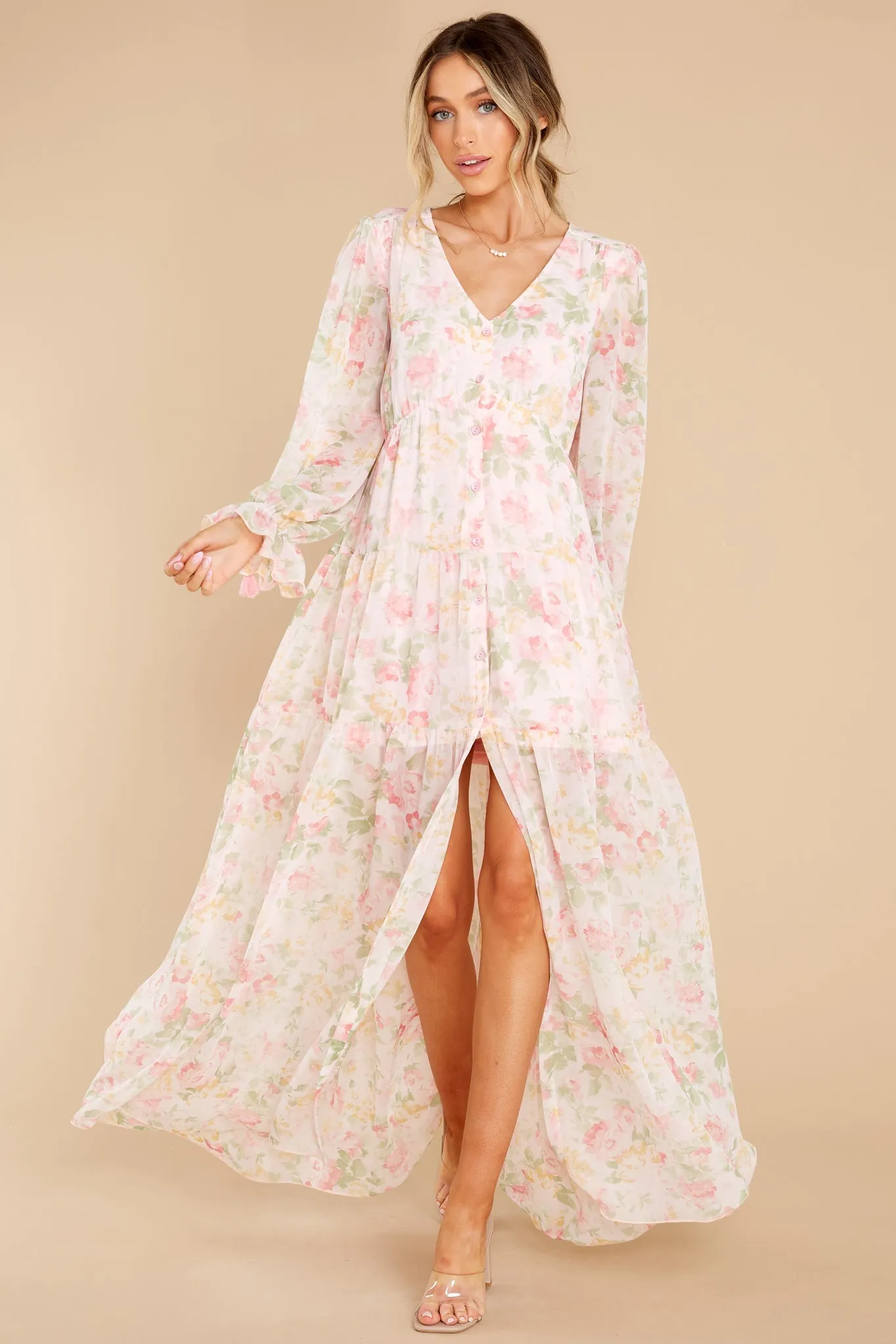 Everlasting Joy Pink Multi Floral Print Maxi Dress