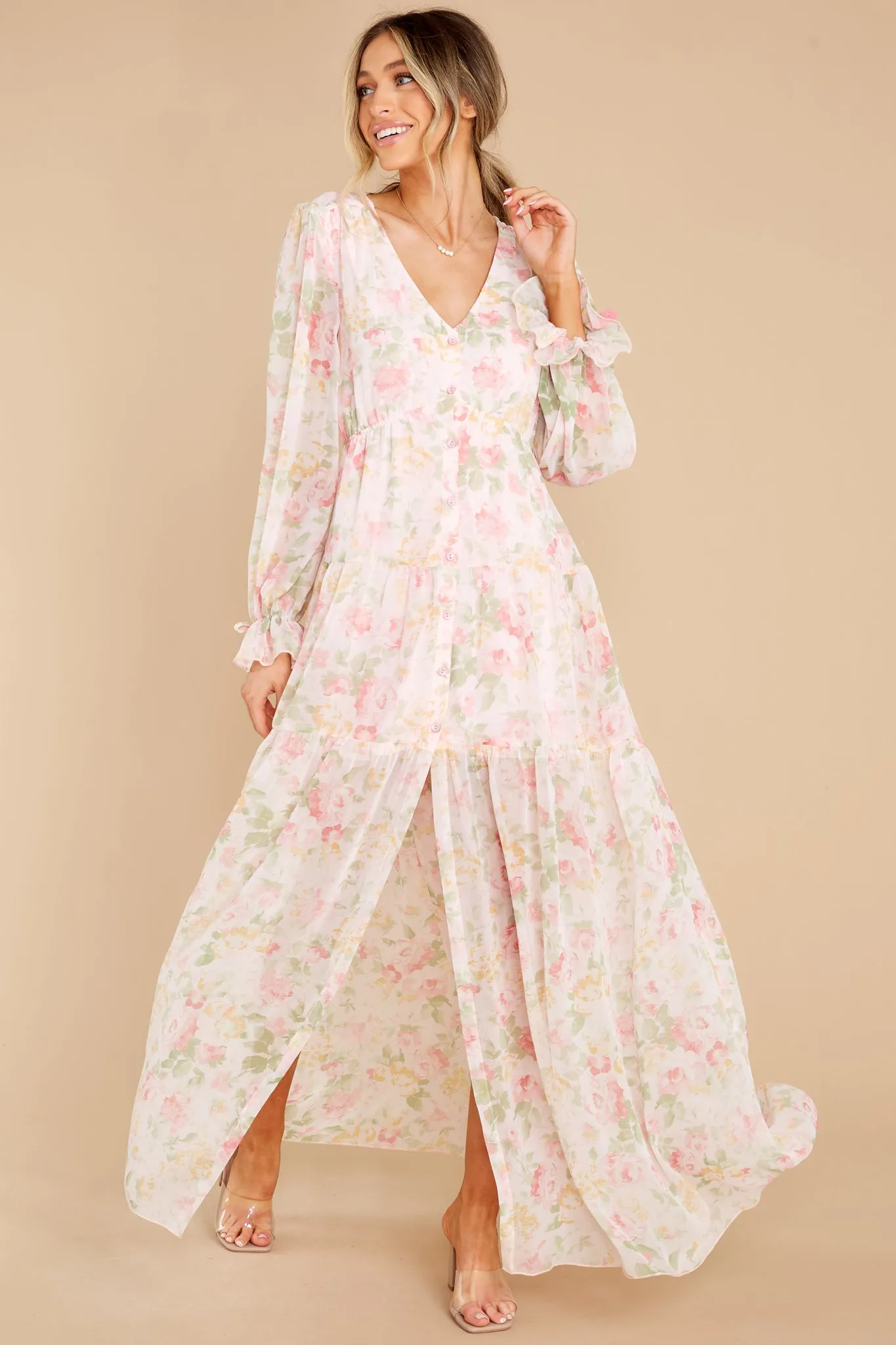 Everlasting Joy Pink Multi Floral Print Maxi Dress