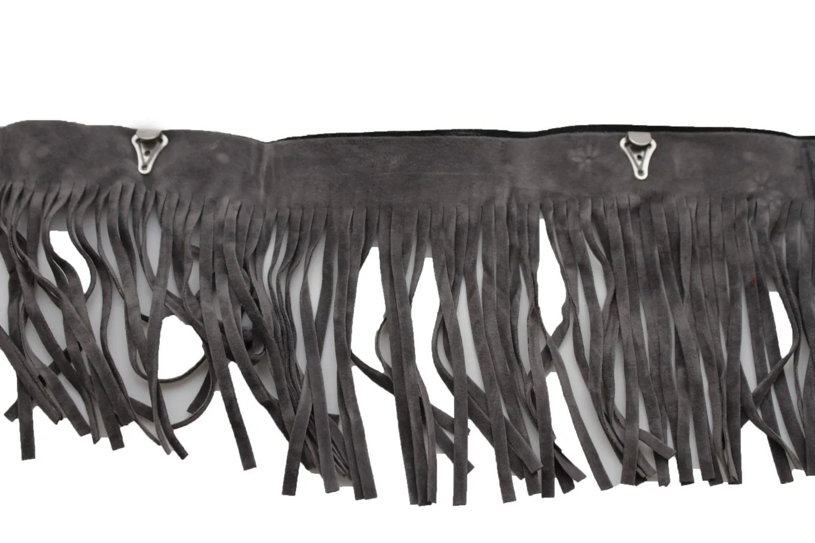 Fabric Long Faux Suede Leather Fringes Knee High Winter Boot Toppers