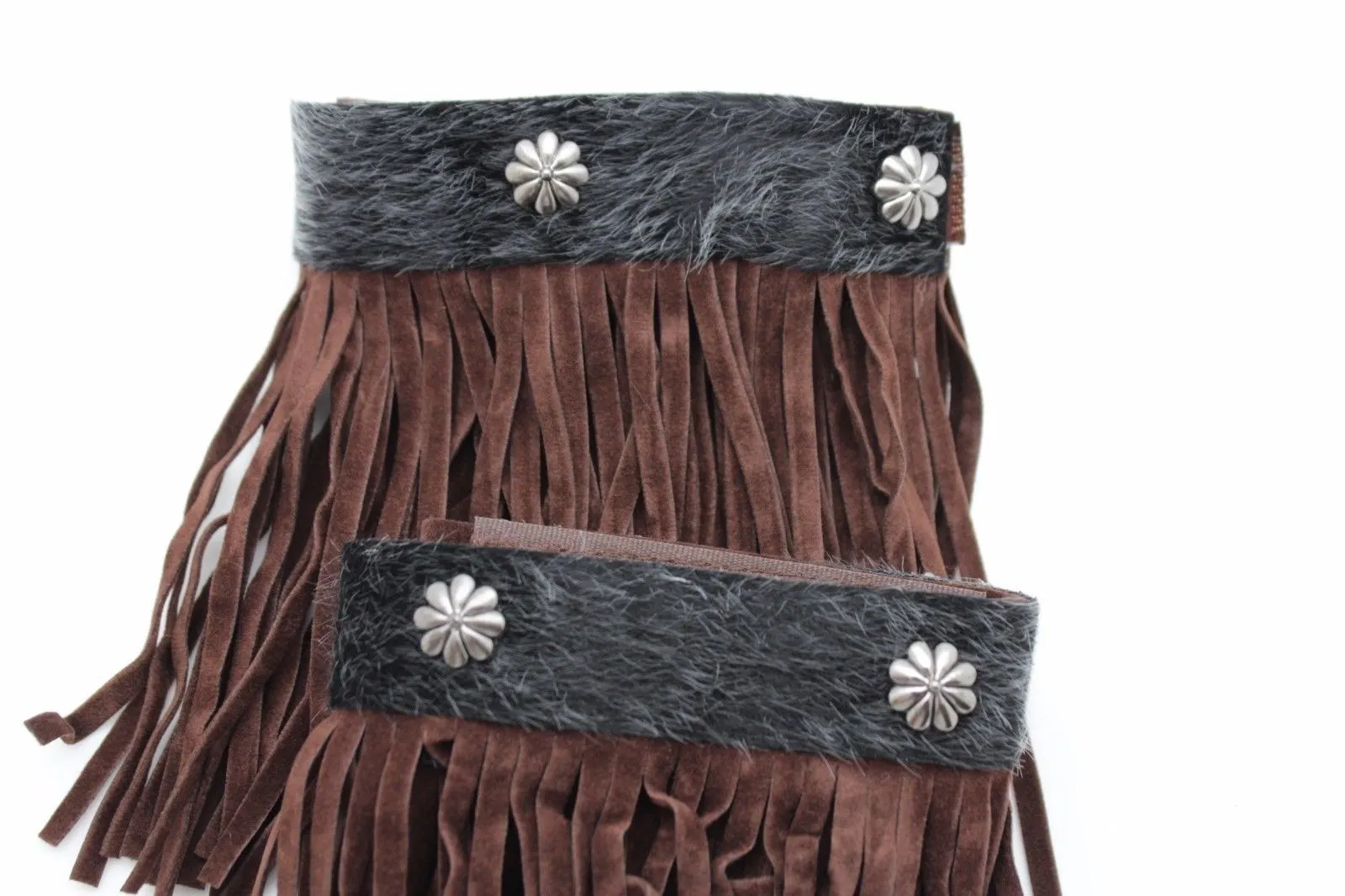 Fabric Long Faux Suede Leather Fringes Knee High Winter Boot Toppers