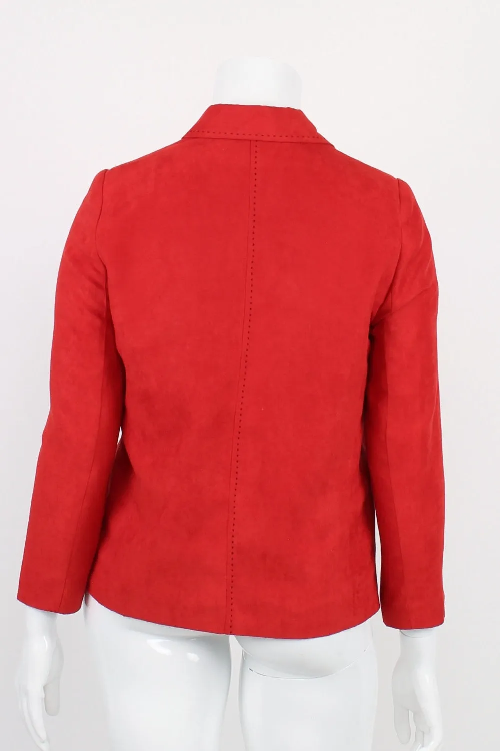 Fella Hamilton Red Faux Suede Stitch Detail Blazer 12