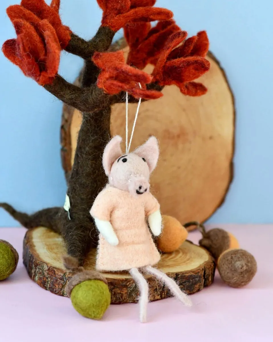 Felt Pig Doll Ornament - Tara Treasures