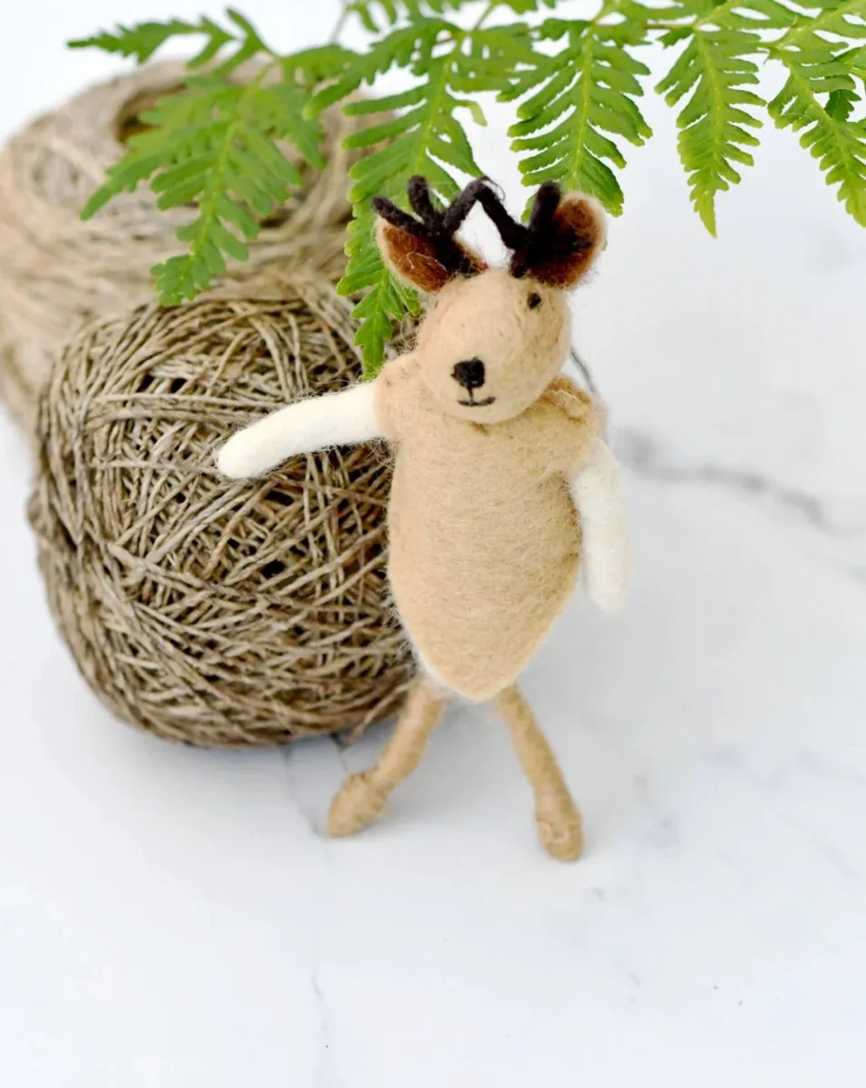 Felt Reindeer Doll Ornament - Tara Treasures