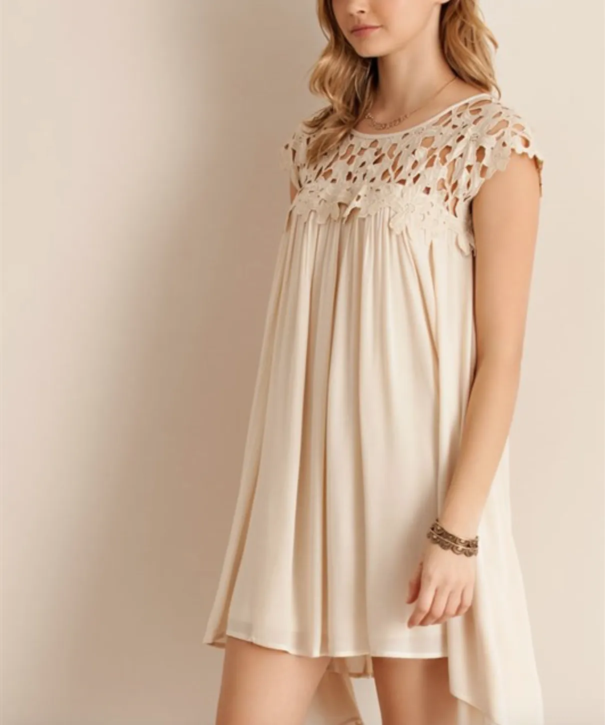 Floral Crochet Lace Cap Sleeve Summer Dress in More Colors