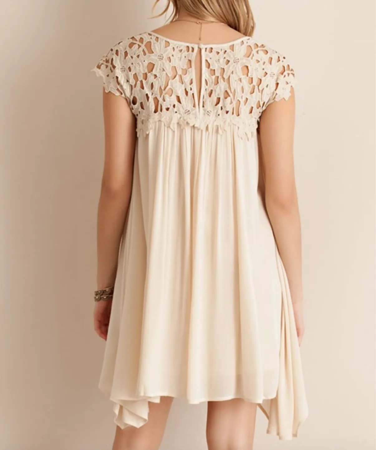 Floral Crochet Lace Cap Sleeve Summer Dress in More Colors