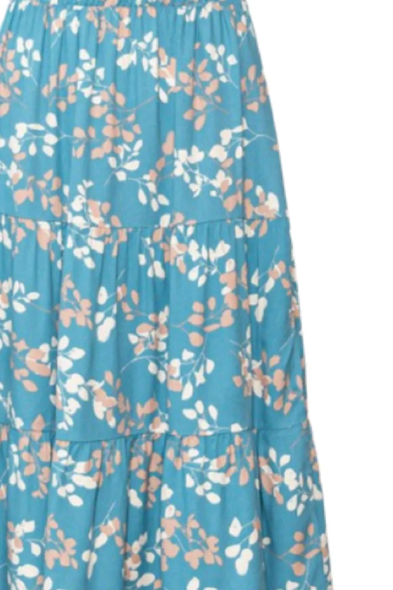 Fluttery Hem Midi Skirt Style 5847 in Teal Blue or Sage Green