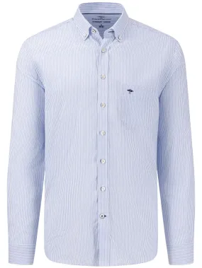 FYNCH HATTON Oxford Shirt - Men's Soft Cotton – Light Blue Stripe