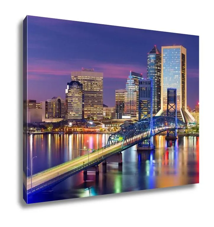 Gallery Wrapped Canvas, Jacksonville Floridusdowntown City Skyline