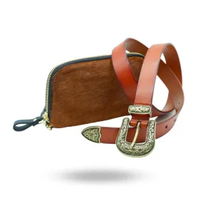 Gift Set | CAMDEN Belt & CARMICHAEL Cowhide Leather Wrislet Purse