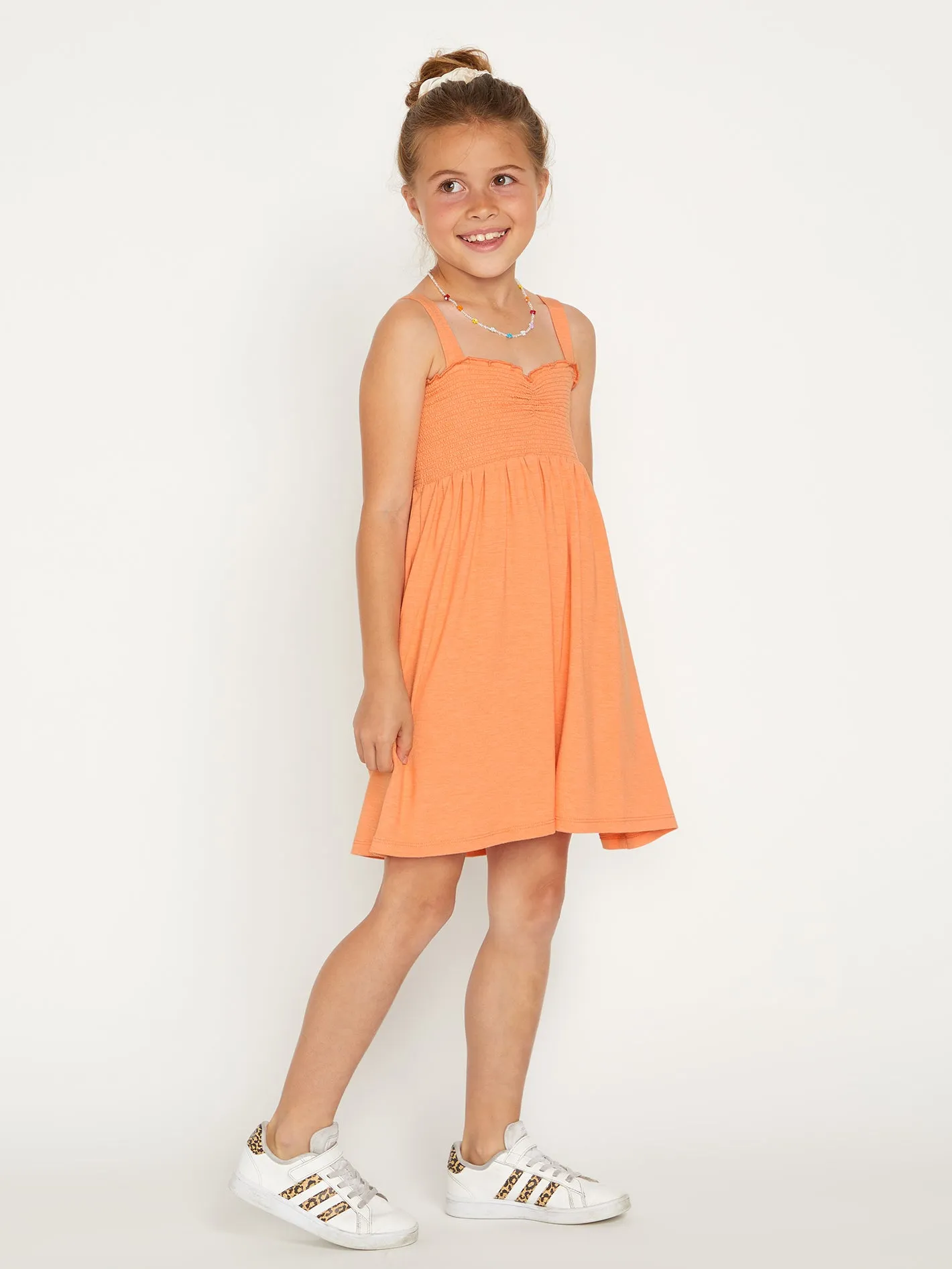 Girls Swingin Summer Dress - Papaya