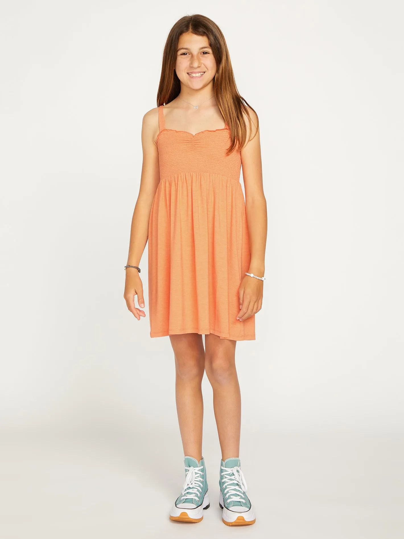 Girls Swingin Summer Dress - Papaya