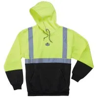 GloWear 8373 Class 3 Pullover Hi-Vis Hooded Sweatshirt Jacket - Black Front