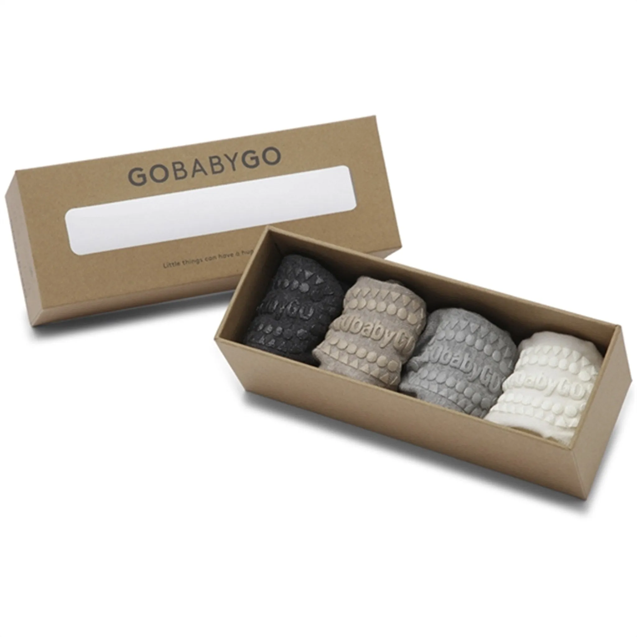 GObabyGO Bamboo Socks Combo Box Antislip Sand