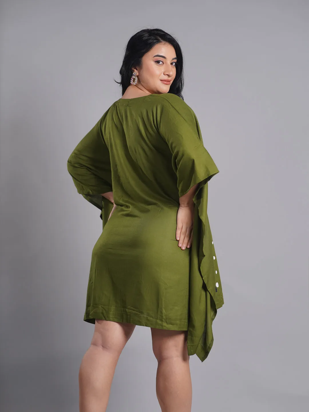 Green Rayon Kaftan - Setia