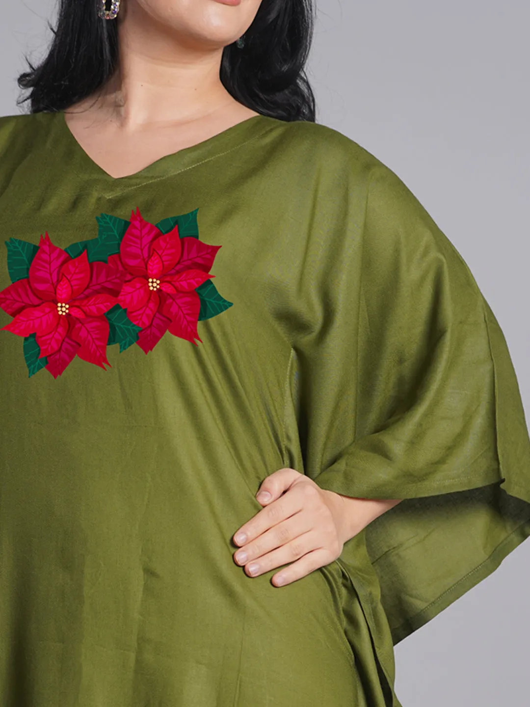 Green Rayon Kaftan - Setia