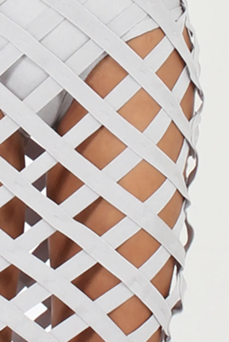 Grey Cage Bandage Skirt - Karla