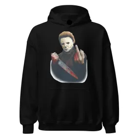 Halloween Hoodie Michael Myers Flipping The Bird  Blended Cotton Premium Pullover