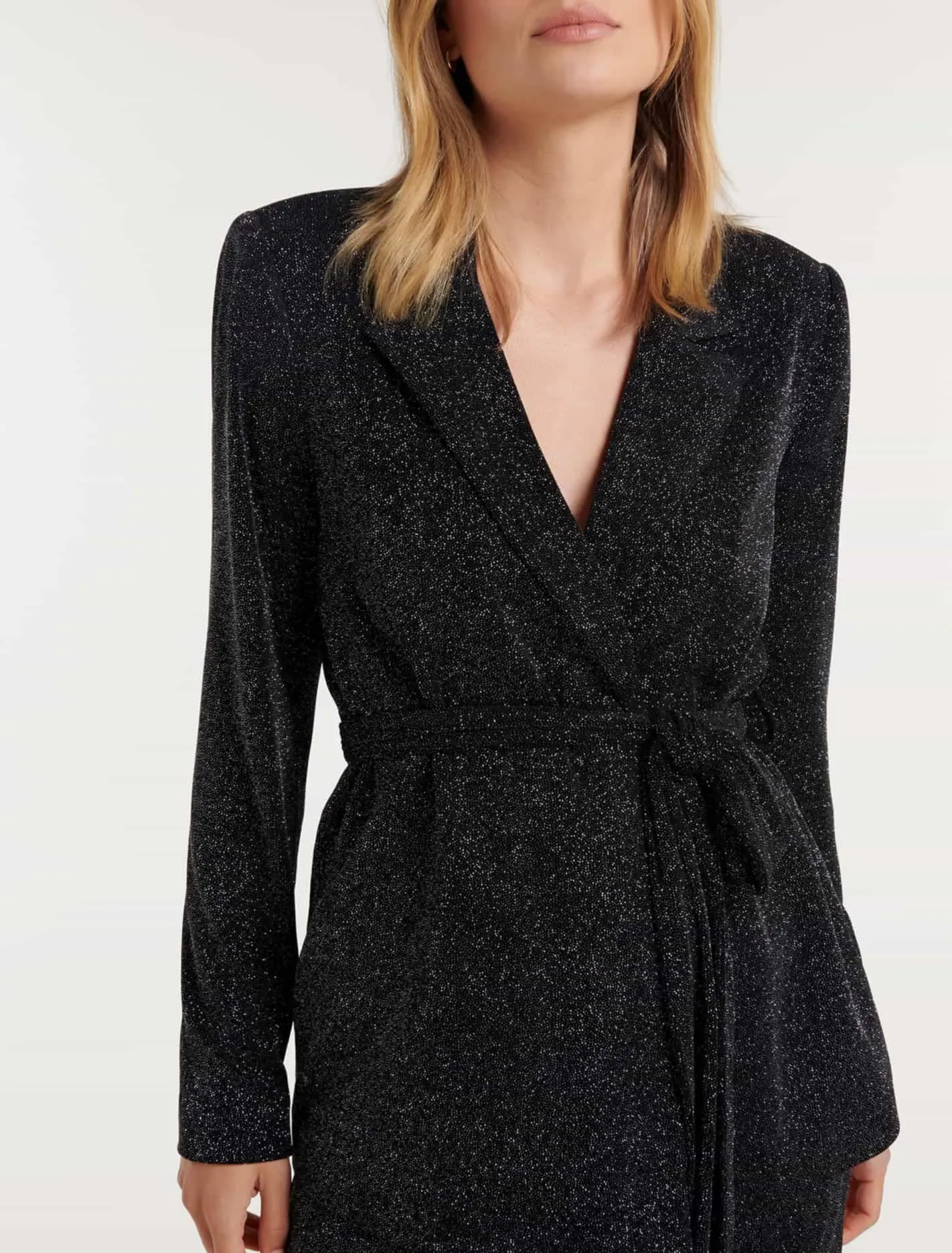 Harlow Glitter Wrap Blazer