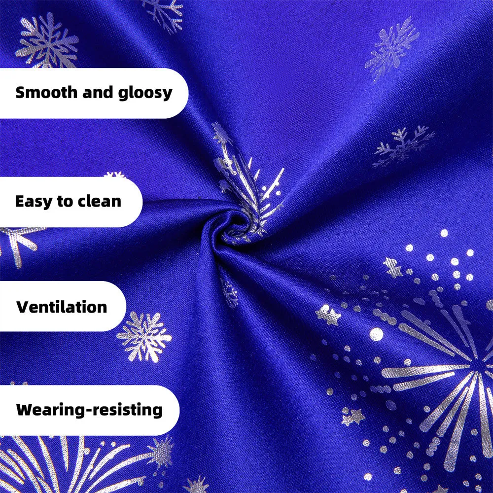 Hi-Tie Blue White Christmas Tree Elements Vest Necktie Bowtie Set