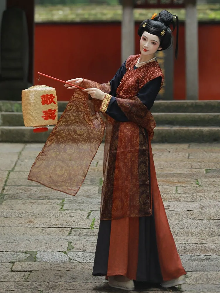 Historically Accurate Tang Dynasty Hanfu, Mocha Bamboo Cloud