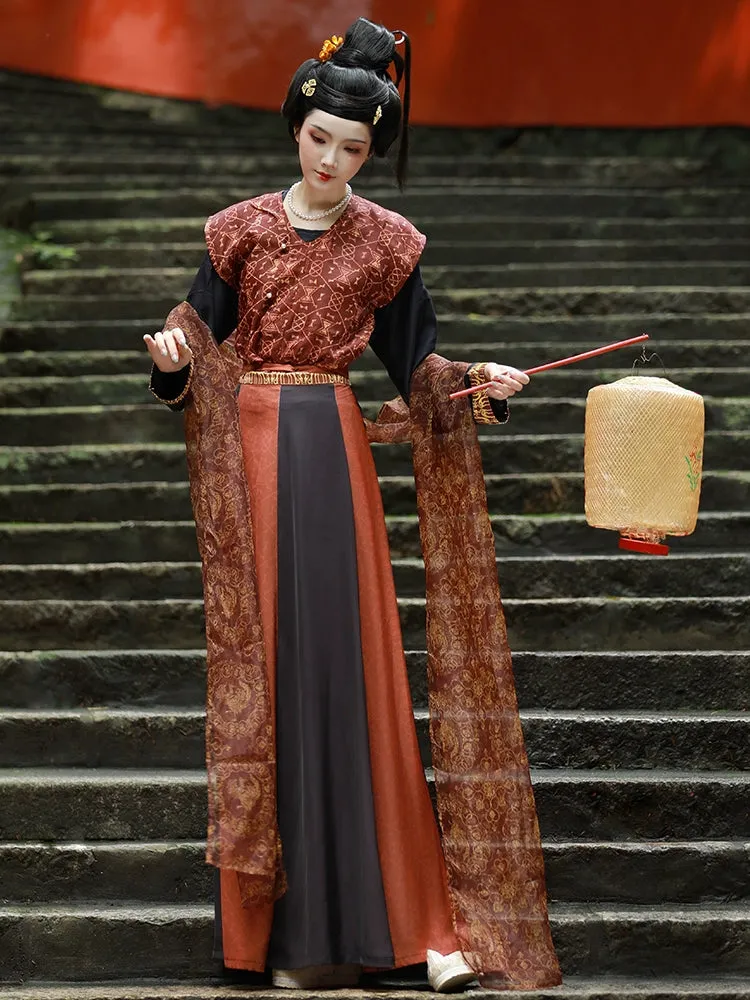 Historically Accurate Tang Dynasty Hanfu, Mocha Bamboo Cloud