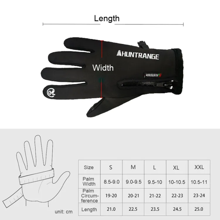 HUNTRANGE A022 Outdoor Waterproof Touch Screen Riding Keep Warm Gloves, Size: L(Black)