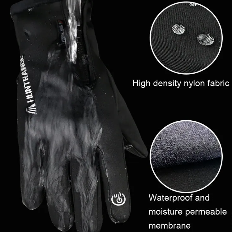 HUNTRANGE A022 Outdoor Waterproof Touch Screen Riding Keep Warm Gloves, Size: L(Black)