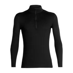 Icebreaker Men's Merino 200 Oasis Long Sleeve Half Zip Thermal Top Black