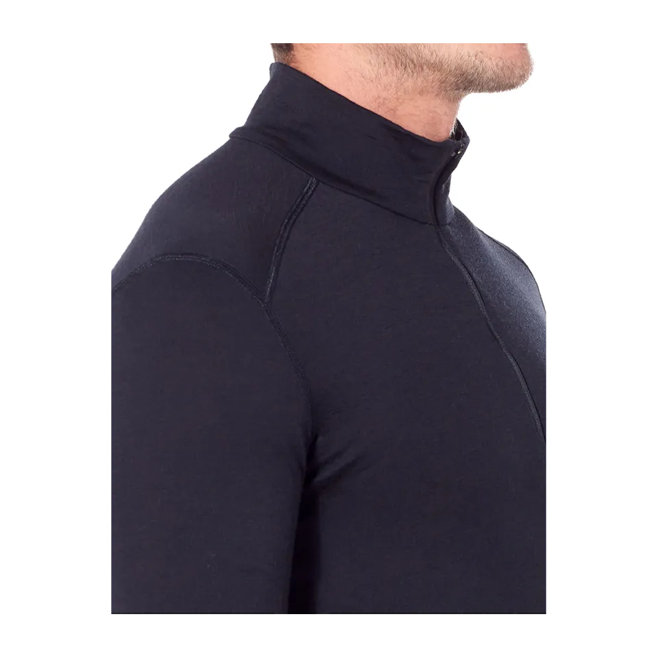 Icebreaker Men's Merino 200 Oasis Long Sleeve Half Zip Thermal Top Black