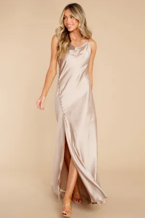 Illustrious Woman Champagne Maxi Dress