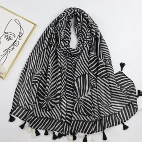 JY230334 Geometric line printed scarf