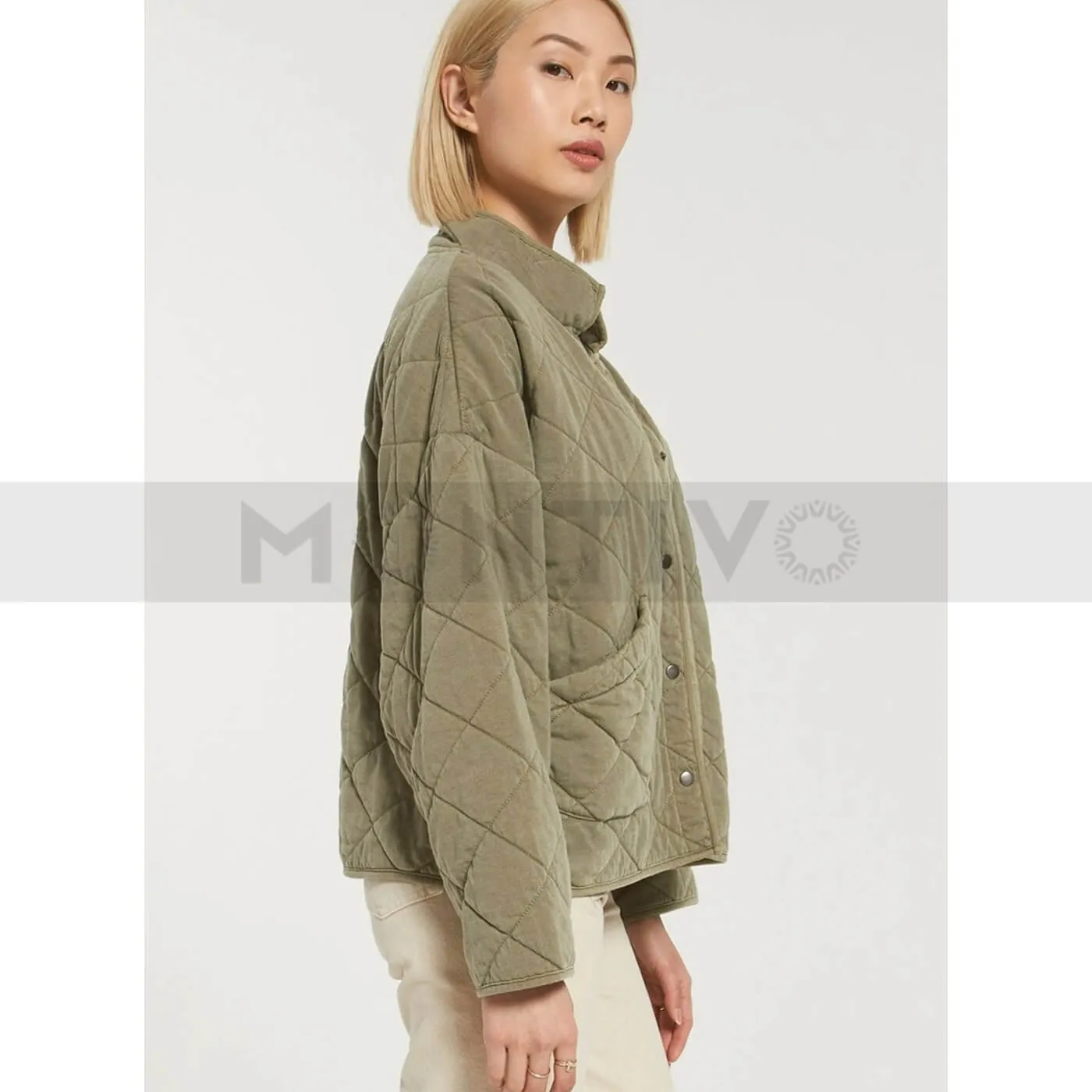 Kensie Olive Quilted Jacket