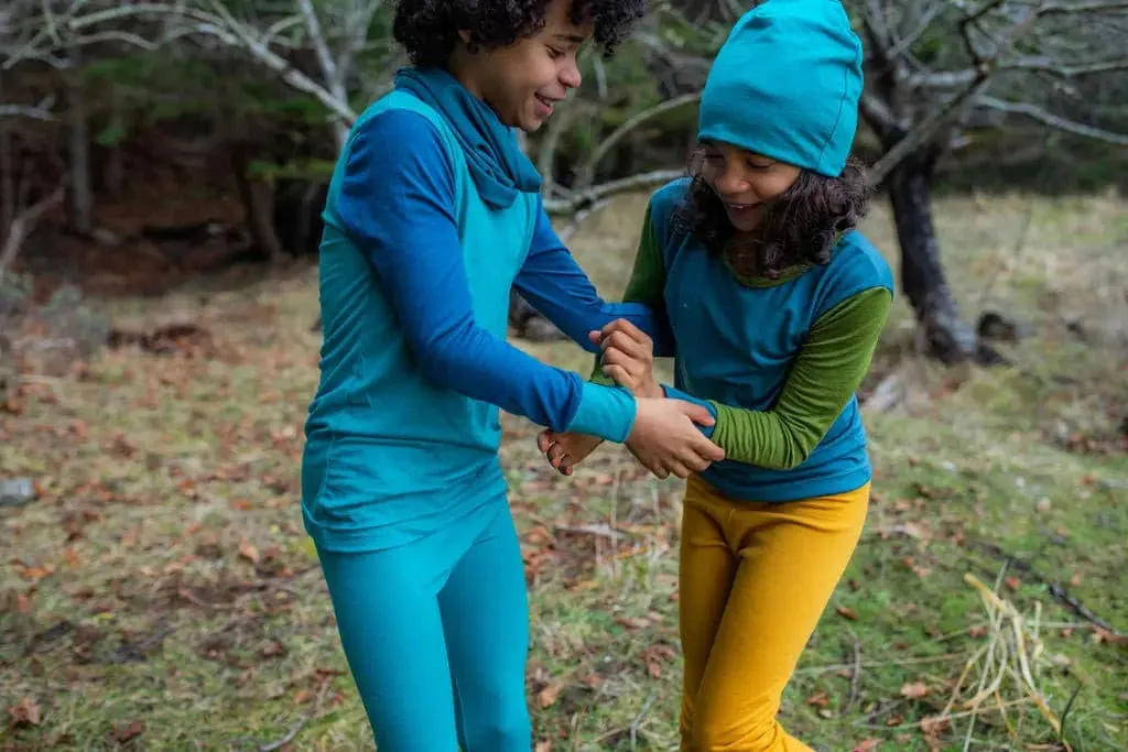 Kids Merino Base Layer Top -  Sea Foam Green