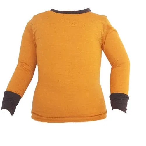 Kids Merino Wool Base Layer Top - Marigold