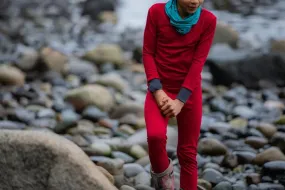 Kids Merino Wool Base Layer Top -  Ruby Red