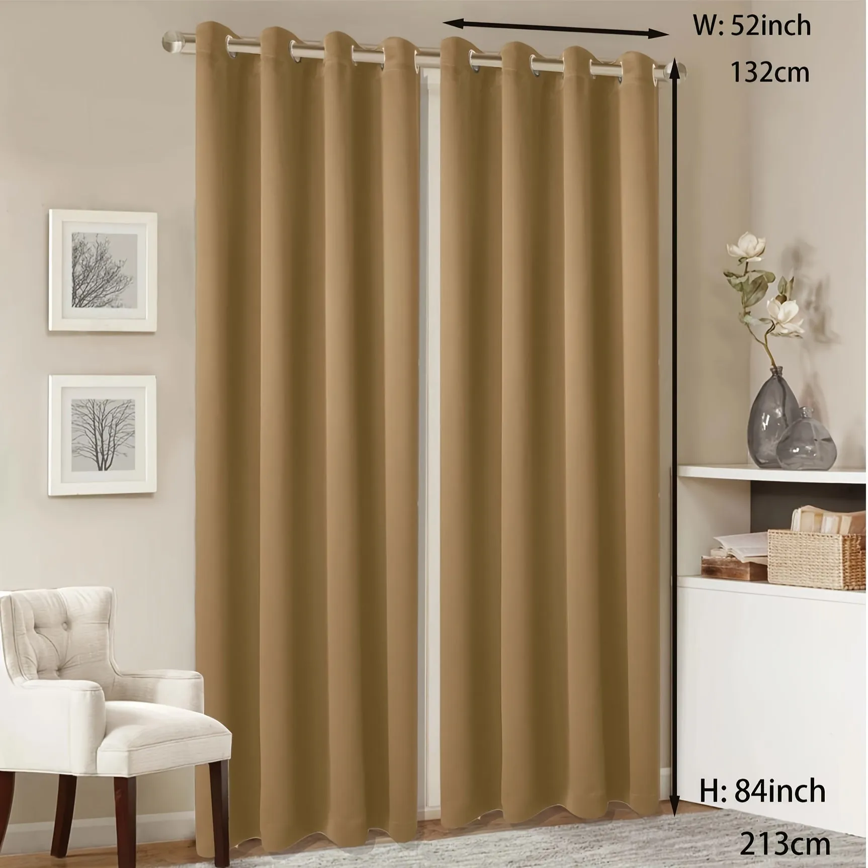 kkboxly 1 Panel Grommet Top Blackout Curtain Thermal Insulated Noise Reducing And Light Blocking Room Darkening Curtain For Living Room Bedroom Office Home Decor