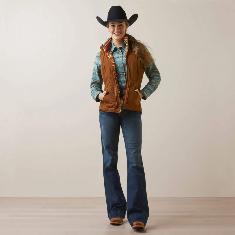 Ladies Ariat Dilon Chimayo Chestnut Horse Vest - 10046059