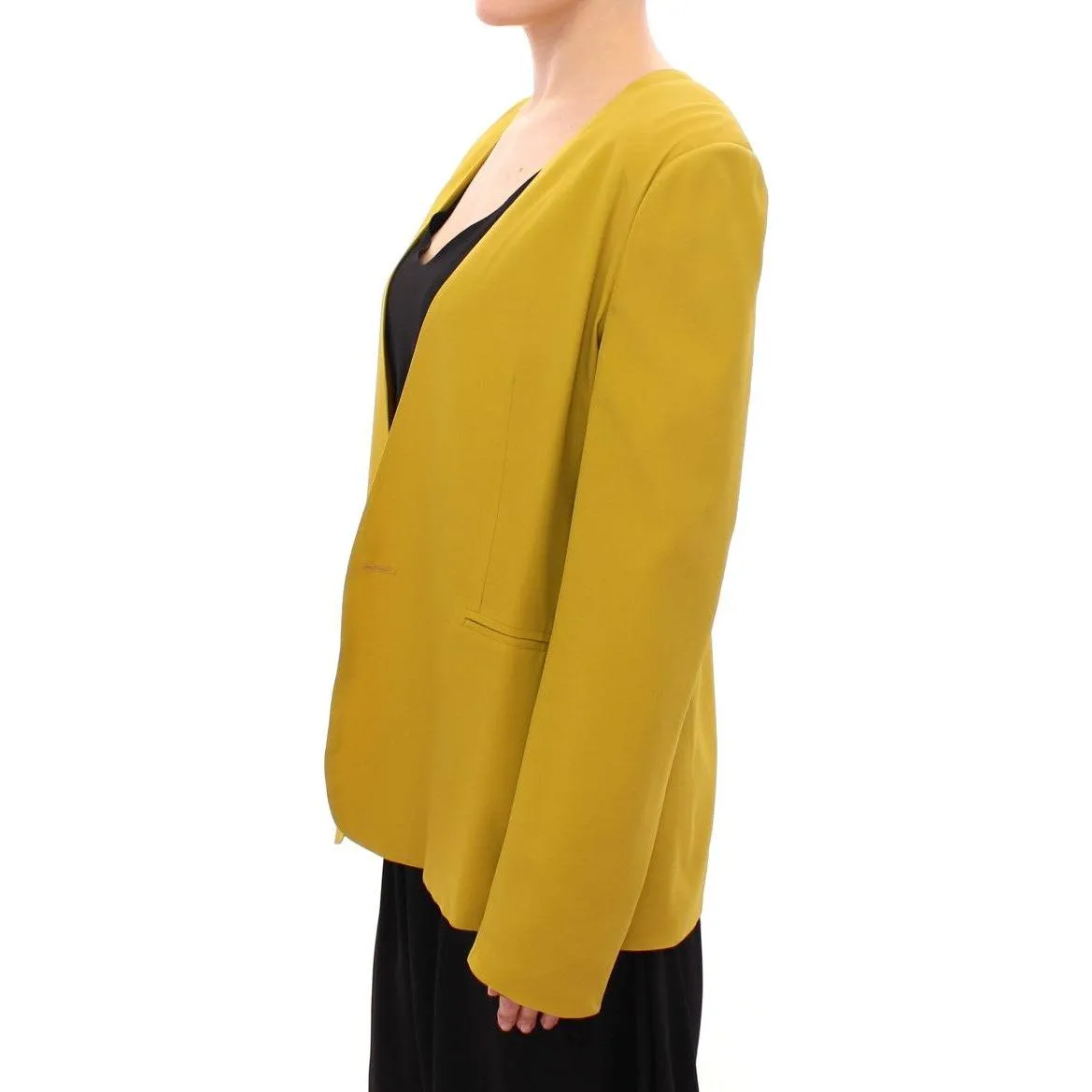 Lamberto Petri Elegant Mustard Silk Blend Jacket