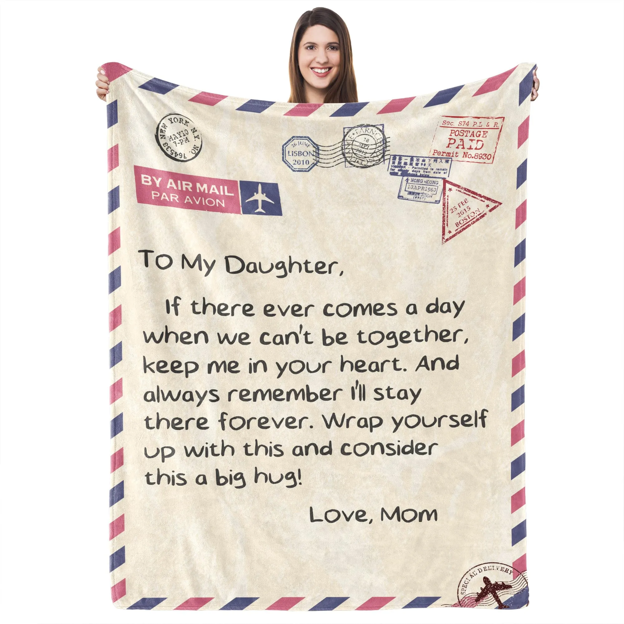 Letter Blanket Flannel Shawl Blanket Gift for Son/Daughter/Dad/Mom/Sister/Husband/Wife